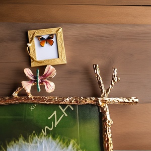 XinZhiRun Real <span class=keywords><strong>Butterfly</strong></span> Foto rahmen 5x7 Zoll, Gold Metal Tree Branch Design für Home Office Wand dekoration - Product Image 2