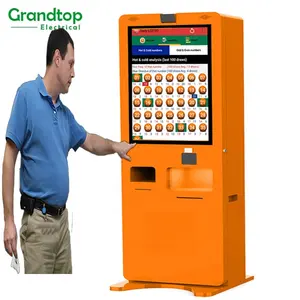 Máquina de venda automática de bilhetes de loteria com tela sensível ao toque para compras, máquina de venda automática de loteria com dispensador de bilhetes