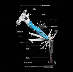 Herramientas Multifuncionales Portátiles para Camping con Llaves de Emergencia, Alicates, Cuchillo y Martillo GZ RTS, Pedido Mixto al por Mayor - Product Image 3