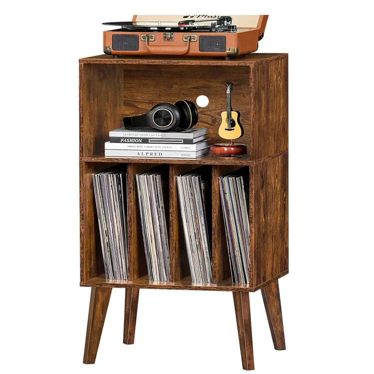 Record Player Stand Brown Turntable Stand Holds up to 160 Albums Huge Record Player Stand Vinyl Record Storage