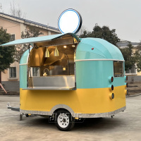 Petits camions de nourriture mobiles Chariot mobile en fibre de verre Bar à jus d'orange aux fruits frais Remorque alimentaire