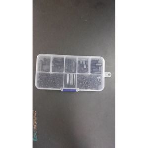 Ensemble de vis et écrous hexagonaux en plastique noir M3, 180 pièces, éléments isolants en boîte - Product Image 2