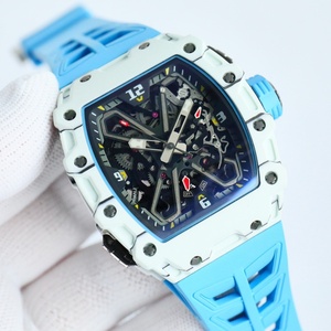 RM Style 3503 Luxury Men <b>Automatic</b> <b>Skeleton</b> <b>Watch</b> Carbon Fiber Case Tonneau Sport Wristwatch Rubber Strap - Product Image 4