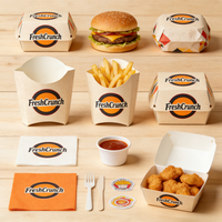 Caja de Papel Resistente a la Grasa para Papas Fritas, Contenedor Desechable a Prueba de Fugas para Comida Rápida para Llevar, Venta al Por Mayor