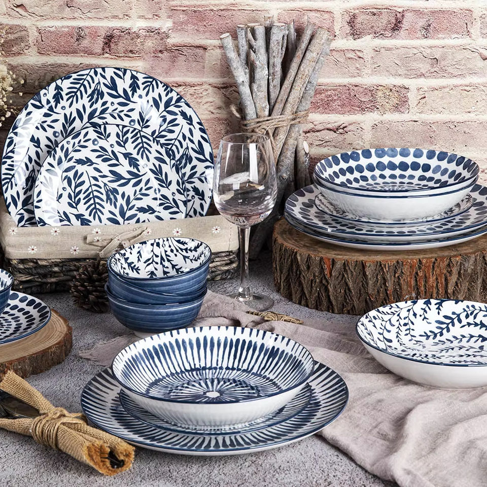 Happy Go 30-Piece Porcelain Dinnerware Set Custom Pattern Options ...