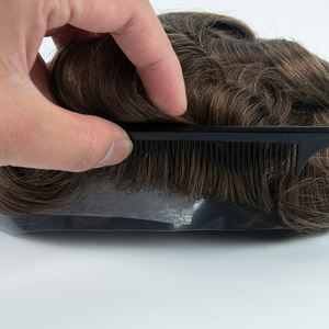 Yuanzhen Stock Prótesis Capilar Masculina de Cabello Humano Indio Natural, Aspecto Natural, 8x10, Base de PU Superfina, V-LOOP, Topper con Nudos de Una Sola Pieza - Product Image 4