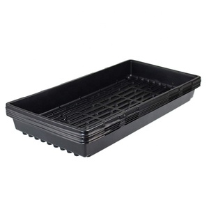 Plateau hydroponique plat et peu profond en plastique noir anti-corrosion 1020 <span class=keywords><strong>sans</strong></span> trous pour la culture de micro-légumes - Product Image 4