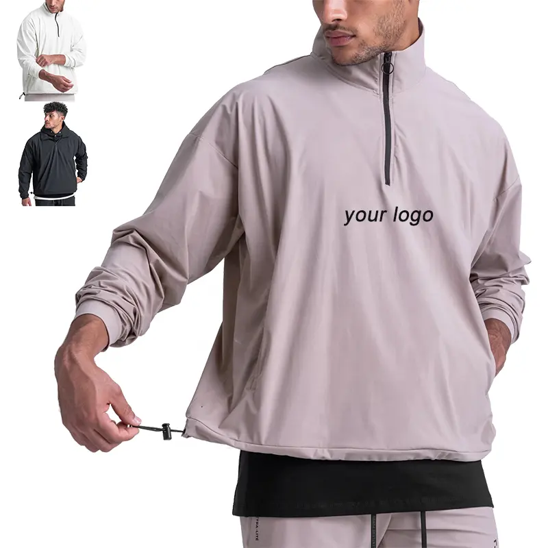 2022 big and tall casual half zipper quick dry track jacket costume de sweat-shirt top shirt men pullover 1/4 zip sweatshirt