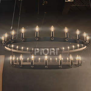 American country chandelier modern industrial style rustic black iron living room wagon wheel chandelier - Product Image 4