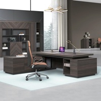 Chaise de bureau de direction moderne et autonome de luxe, combinaison de mobilier de bureau de PDG, bureau informatique extensible avec classeur