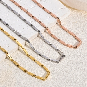 Collar <span class=keywords><strong>de</strong></span> Cadena <span class=keywords><strong>de</strong></span> Acero Inoxidable Chapado en Oro <span class=keywords><strong>de</strong></span> 18K al por Mayor, Diseño Geométrico con Forma <span class=keywords><strong>de</strong></span> Diamante <span class=keywords><strong>de</strong></span> 3mm, Personalizado, para Regalo <span class=keywords><strong>de</strong></span> Hombre - Product Image 1