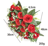Bouquet de 24 roses artificielles en tissu de soie pour mariage et décoration intérieure, vente en gros, support OEM