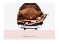 Sac fourre-tout de luxe en cuir PU pour femmes, grande capacité, multi-poches, imperméable, sac à bandoulière, deux sangles, utilisation automne-hiver