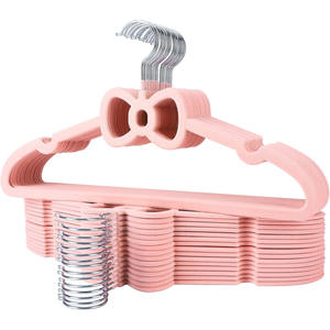 Pink Velvet Hangers16" Non Slip Velvet Clothes Hanger Ultra Slim Felt Hanger with 360 Degree Swivel <b>Hook</b> Space Saving - Product Image 1