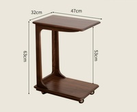 Table basse moderne minimaliste convertible à double niveau en bois massif avec rangement intégré, table d'angle mobile pour salon