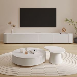 Mesa de <span class=keywords><strong>centro</strong></span> de sala de estar personalizada de estilo nórdico de moda y creativo mesa de <span class=keywords><strong>centro</strong></span> de madera de almacenamiento blanco de alta calidad - Product Image 3