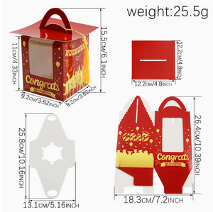 DAMAI Cute Graduation Muffin Cup Holder Window Paper Favor Box for Graduation Party Gifts Classmate Souvenirs School Celebration - Product Image 4