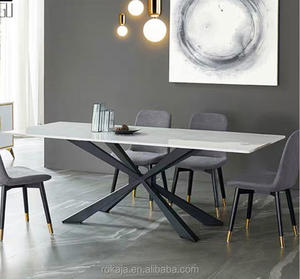 <span class=keywords><strong>Tavolo</strong></span> da pranzo moderno in pietra sinterizzata 6 8 10 posti <span class=keywords><strong>tavolo</strong></span> da pranzo elasticizzato in metallo <span class=keywords><strong>nero</strong></span> gambe <span class=keywords><strong>tavolo</strong></span> da pranzo <span class=keywords><strong>allungabile</strong></span> - Product Image 3