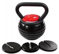 Kettlebell réglable en acier de 16/18/24 kg avec base en caoutchouc portable pour l'entraînement de force à domicile