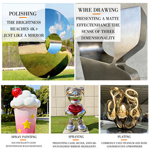 Escultura Moderna Abstracta <span class=keywords><strong>de</strong></span> Acero Inoxidable Pintada a Medida, Instalación <span class=keywords><strong>de</strong></span> Arte Metálico Contemporáneo para Plaza - Product Image 5