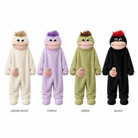Combinaison monstre animal adulte en polaire épaisse et douce, unisexe, avec capuche, pour cosplay, pyjama, costume d'Halloween