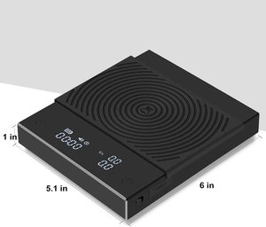 Balance de cuisine numérique rechargeable VANTUR NOUVEAU Style en acier inoxydable, précision 0,1g, pour la préparation de l'espresso - Product Image 1