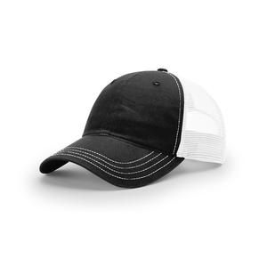 Casquette de camionneur unie en maille de haute qualité avec logo personnalisé, 6 panneaux, non imprimée, lavée - Product Image 2