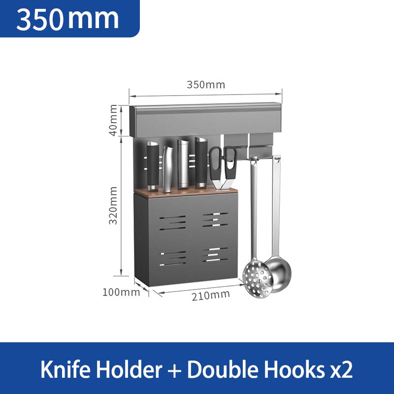 Soporte para cuchillos de 350 mm + ganchos dobles x2