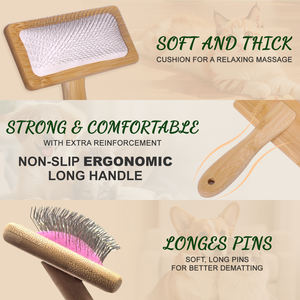 Spazzola Cardatore per Cani e Pettine per Animali Domestici, Spazzola Ergonomica per Cani per Toelettatura, Rimuovi Pelo in Legno Ecologico per Gatti e Animali Domestici - Product Image 3