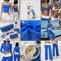 Ensemble de Pilates Minimaliste Personnalisé avec Logo, Veste Zippée à Manches Longues et Pantalon Plissé Long pour Femme