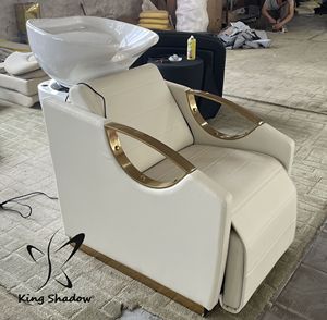 Muebles de salón Equipo de lavado de cabello Champú Cama Blanco Retrolavado Champú Silla Peluquería Unidad de lavado - Product Image 1