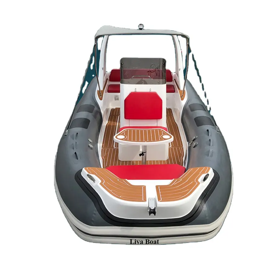 Liya 6.2m rib hypalon boat inflatable motor boat fiber glass bottom boats for sale