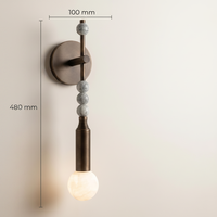 Lampe murale LED personnalisée en fer et albâtre, style rétro, pour hôtel et décoration intérieure vintage, OEM/ODM