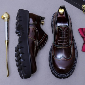 Zapatos Oxford con Cordones Estilo Británico ASTON M.JAZZ, con Suela Gruesa para Aumentar la Altura, Formales de Negocios, de Cuero Genuino y Espuma de Goma - Product Image 2