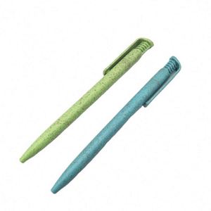 Eco-Friendly Custom 1.0mm Retractable Ballpoint Pen Recyclable Wheat Straw Material for <b>Journaling</b> Writing in Office - Product Image 1
