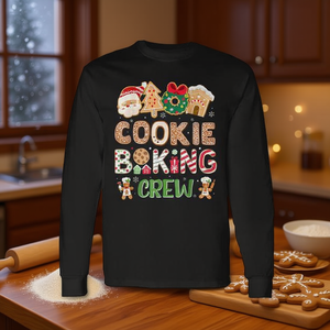 T-shirt a maniche lunghe per la famiglia, coordinata con il tema Cookie Baking Crew, regali di Natale - Product Image 2