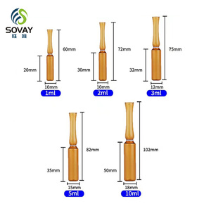 Ampoules pharmaceutiques imprimées pour injection <span class=keywords><strong>de</strong></span> <span class=keywords><strong>vitamine</strong></span> <span class=keywords><strong>C</strong></span>, ampoules en verre neutre ouvertes - Product Image 2