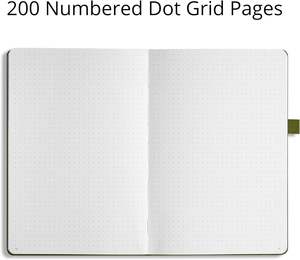 Journal pointillé sans saignement Papier blanc épais 200 pages de grille de points numérotées Carnets de notes pointillés - Product Image 3