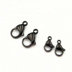 100 piezas de cierres de langosta de acero inoxidable 316L de alto brillo para collares y pulseras, 10 mm, accesorios de joyería DIY, en plata, oro de 18K y negro - Product Image 4