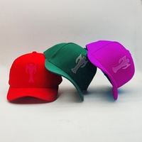 Gorra Snapback OEM A-Frame con logo bordado en la corona, verde, 100% algodón twill, personalizada, de 5 paneles, con visera curva, al por mayor