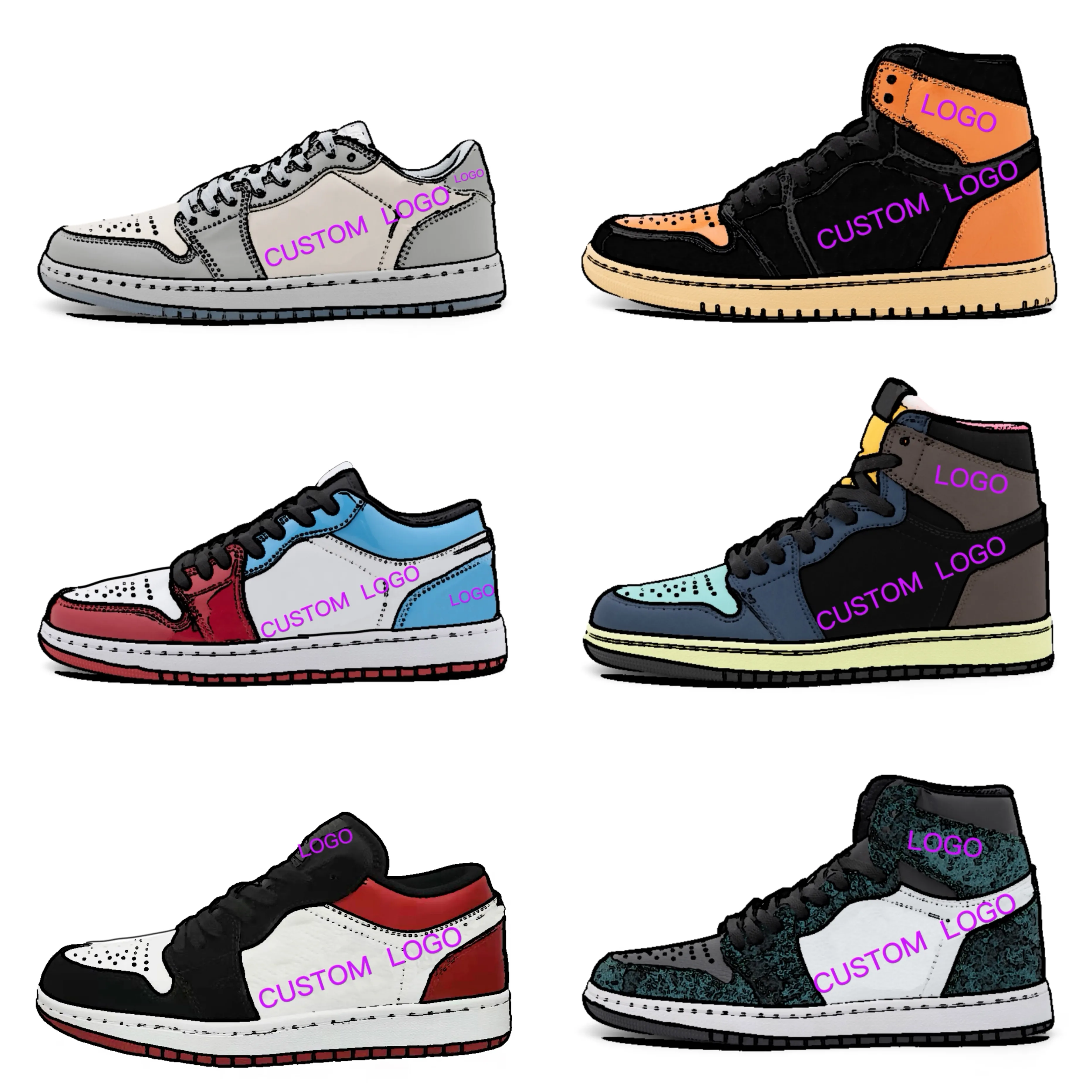 New Design Custom Logo Mens Aj1 Retro Basketball Sneakers High Quality Original AJ1 Basketball Shoes For Men