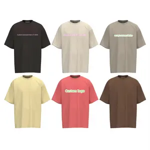 OEM oversized Teeshirt Polyester / Cotton Gym T shirt Spandex Men's tshirts Silk Screen Printing Embroidered Men's T-shirts