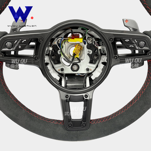 Volant en cuir de cerf nouvellement amélioré pour <span class=keywords><strong>Porsche</strong></span> Panamera 970 997 911 987 996 Cayenne 981 991.1 958 991 992 718 - Product Image 3