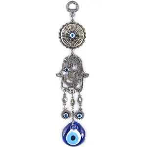 Hamsa Figured Wandbehang Dekoration mit handgemachtem Glas Evil Eye