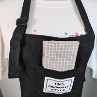 Tablier de barbier en coton avec 2 poches, en toile, sans manches, lavable, design personnalisé disponible, cadeaux d'entreprise
