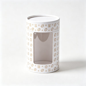Biodegradable Round <b>Cardboard</b> Tube With Display Window Custom Design <b>Box</b> For Coffee Bean Daily <b>Storage</b> - Product Image 6