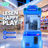 Mini machine à griffes à fort rendement avec accepteur de billets, jeu de grue à prix Happy Play pour centres d'amusement et magasins de détail
