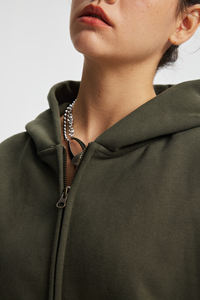 Sweat-shirt à capuche surdimensionné personnalisé 430 g/m², haute qualité, fermeture éclair YKK, broderie en relief, pour homme et femme - Product Image 5