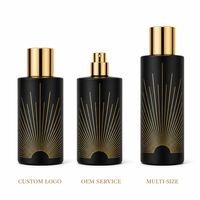 Flacon de parfum vide en verre 35 ml avec bouchon argenté, flacon pulvérisateur cylindrique fin bleu foncé rechargeable, vente en gros, emballage personnalisé avec logo