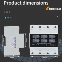 XIONGISOLAR Voltmètre/ampèremètre sur Rail Din triphasé Moniteur Réglable AVR AC Relais Protecteur 3P + N Limite Cuivre AC Système LCD pour PC